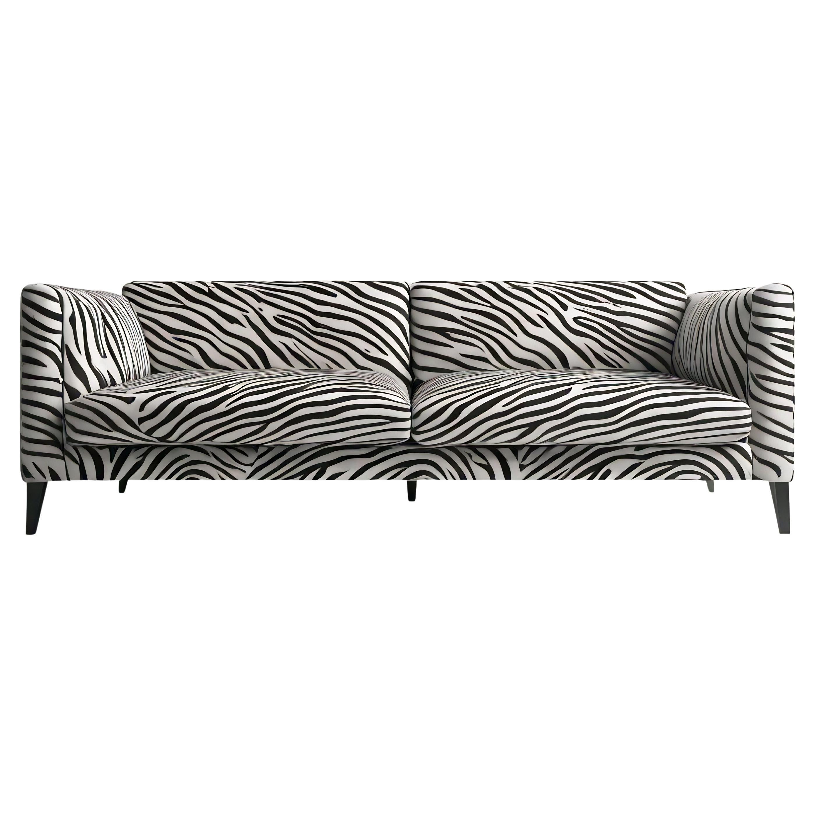 Canapé Savannah 3 Seater imprimé animal blanc par Artisanal
