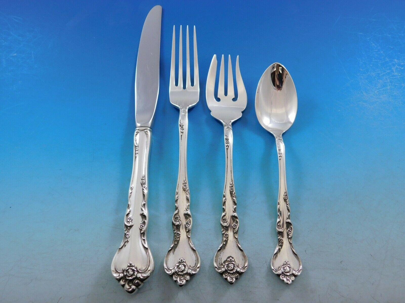 American Savannah by Reed & Barton Sterling Silver Flatware Service for 12 Set 60 Pieces For Sale