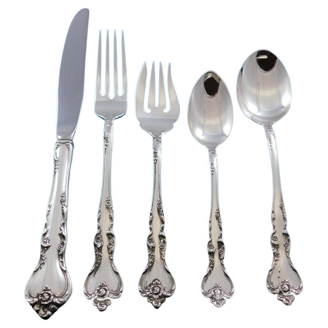 Service de couverts en argent sterling Savannah par Reed &amp;amp;amp; Barton pour 12 personnes, ensemble de 60 pièces