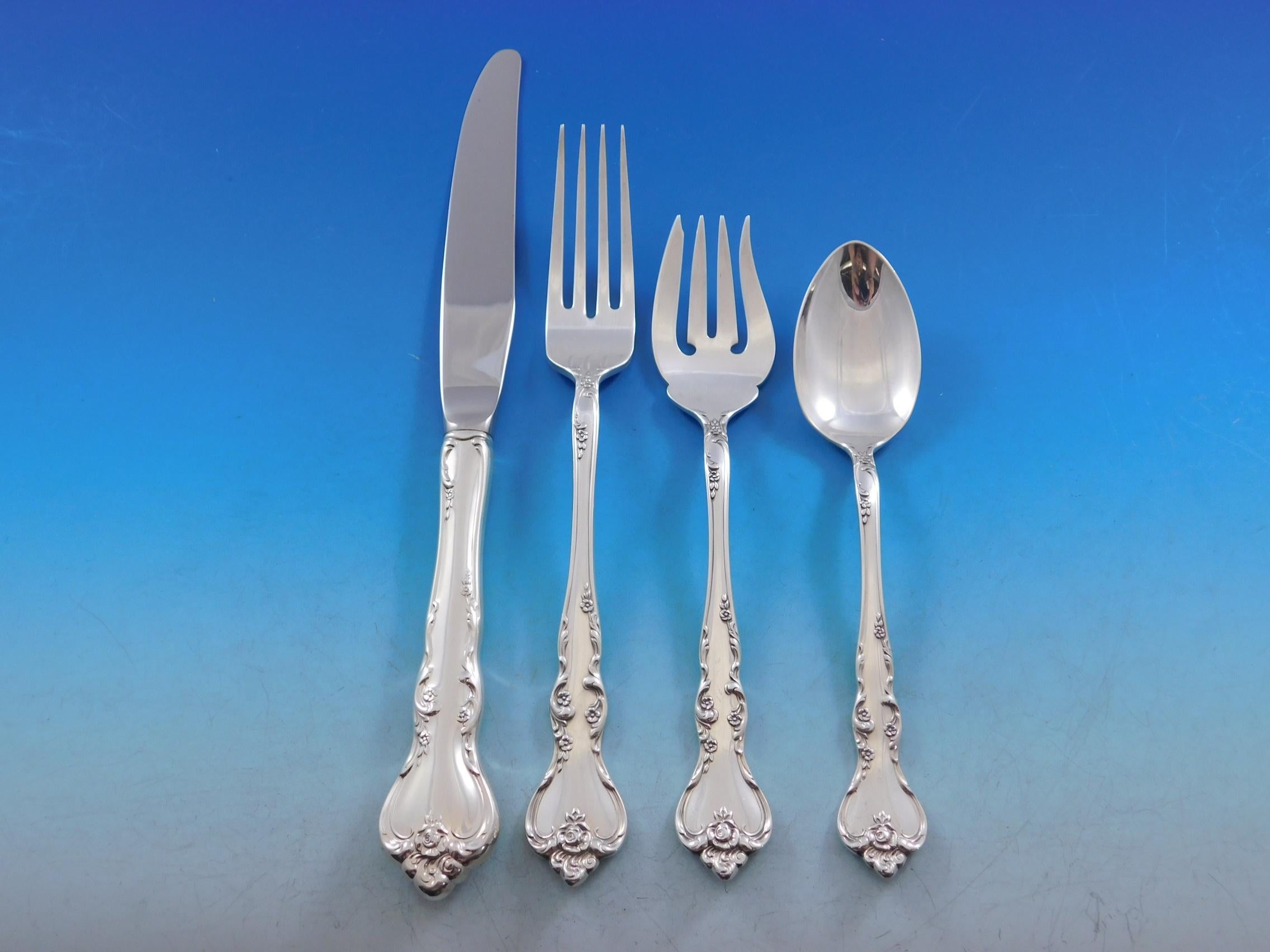 Savannah by Reed & Barton - Servizio di posate in argento sterling per 16 persone - Set 104 pezzi In condizioni ottime in vendita a Big Bend, WI