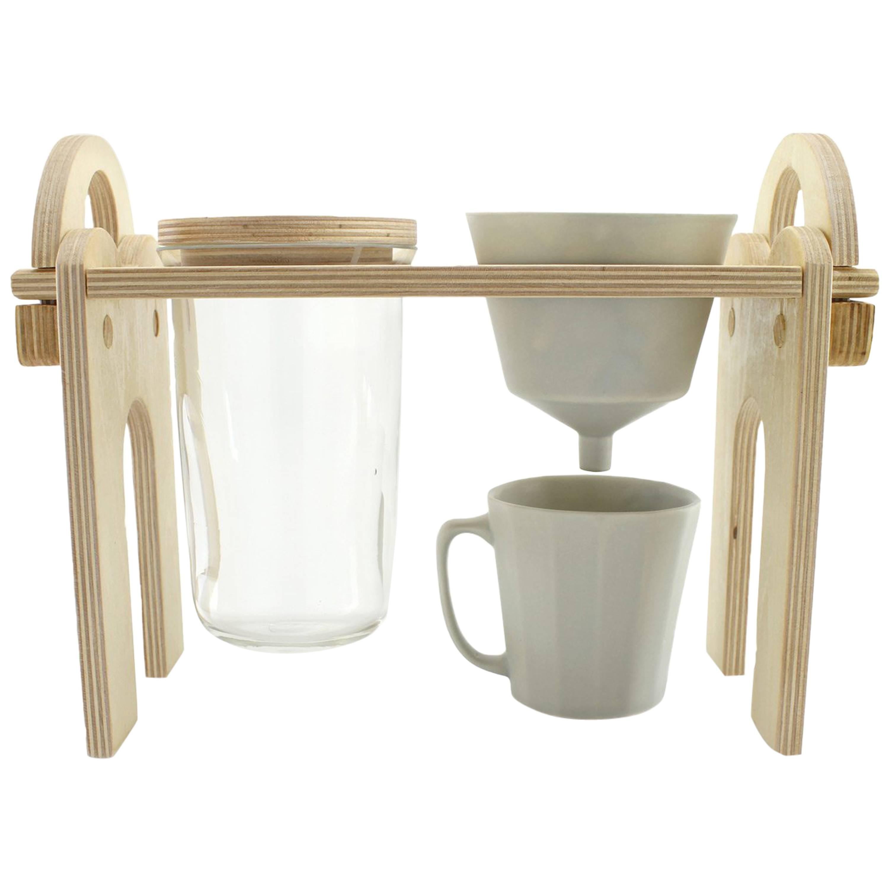 Savant Pour over Set, Matte Grey Coffee Set, Modern Contemporary Porcelain For Sale