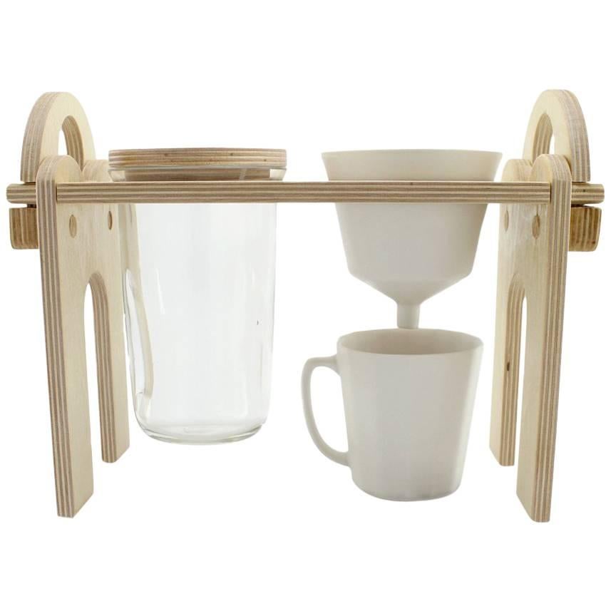 Savant Pour over Set, Matte White Coffee Set, Modern Contemporary Porcelain For Sale