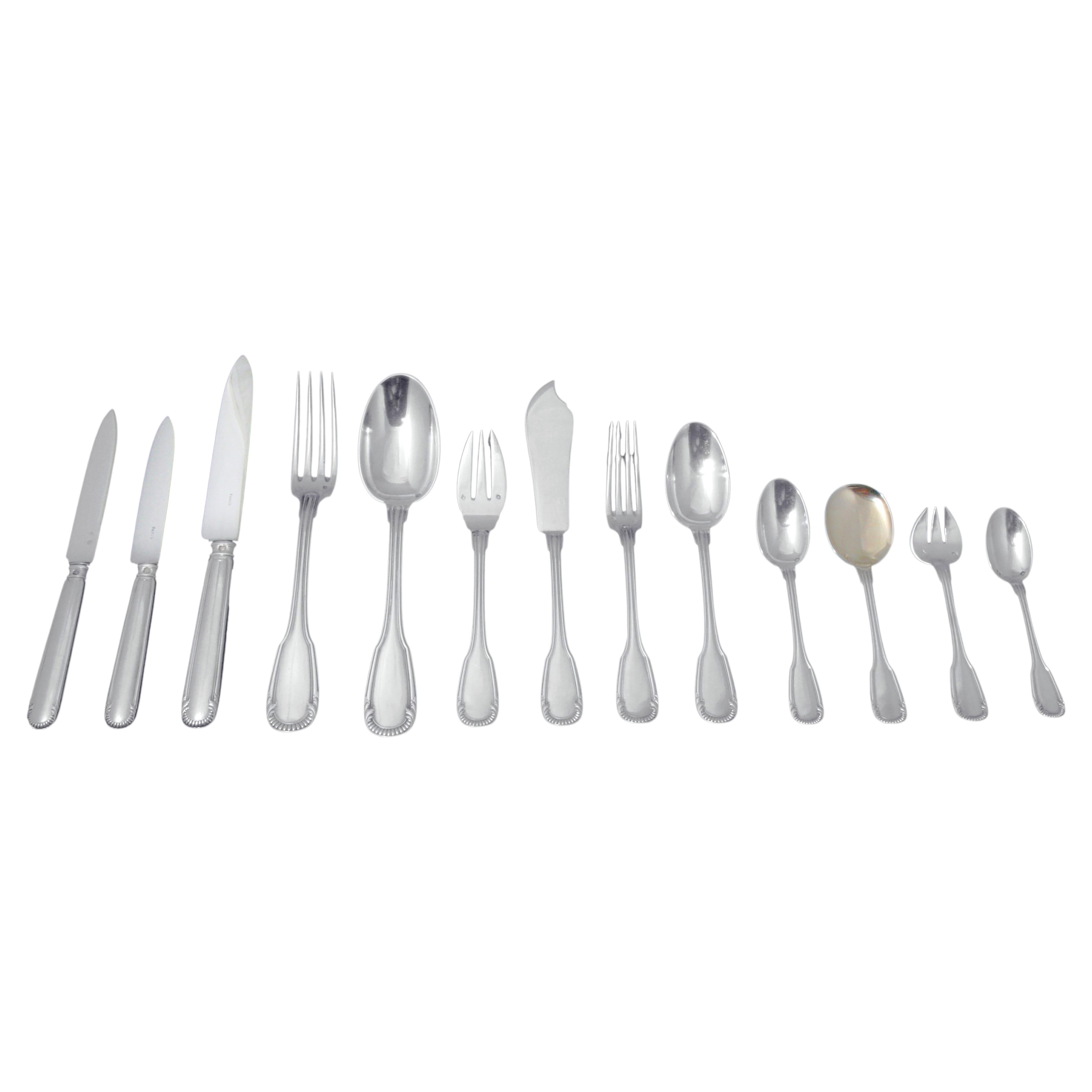 Louis XV by Ercuis French Silver Plate Flatware Set Service Dinner