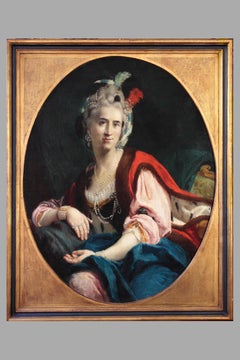 Portrait d'Angela GuggerottiFracastoro sur toile du 18ème siècle par Dalla Rosa