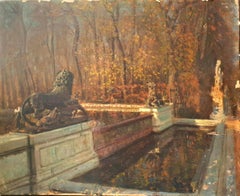 ALTAMURA Parco di Versailles Paesaggio impressionista italiano Fontaine scultura 19° secolo