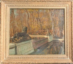 ALTAMURA Parco di Versailles Paesaggio impressionista italiano Fontaine scultura 19° secolo