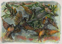 Birds - Lithograph by Saverio Terruso - 1983
