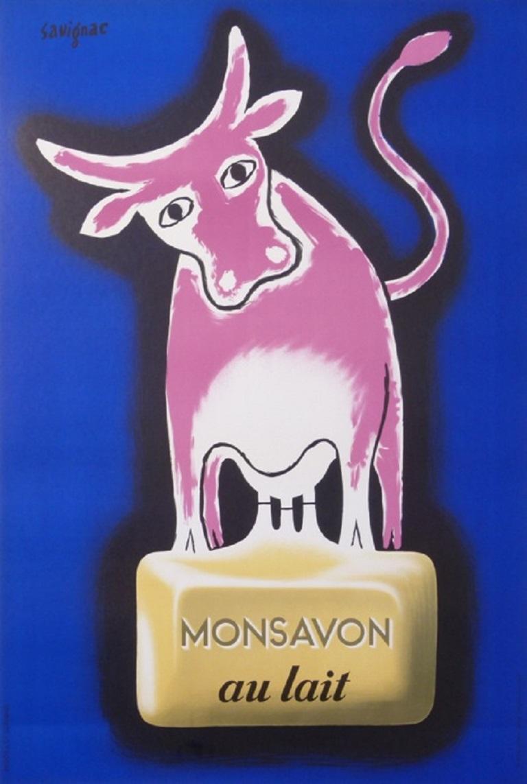 One of the most iconic pieces from Savignac for soap Monsavon.

Although Raymond Savignac (1907-2002) had worked briefly for Adolphe Cassandre (1901-1968) before the Second World War, he did not become successful on his own until he was 41. This