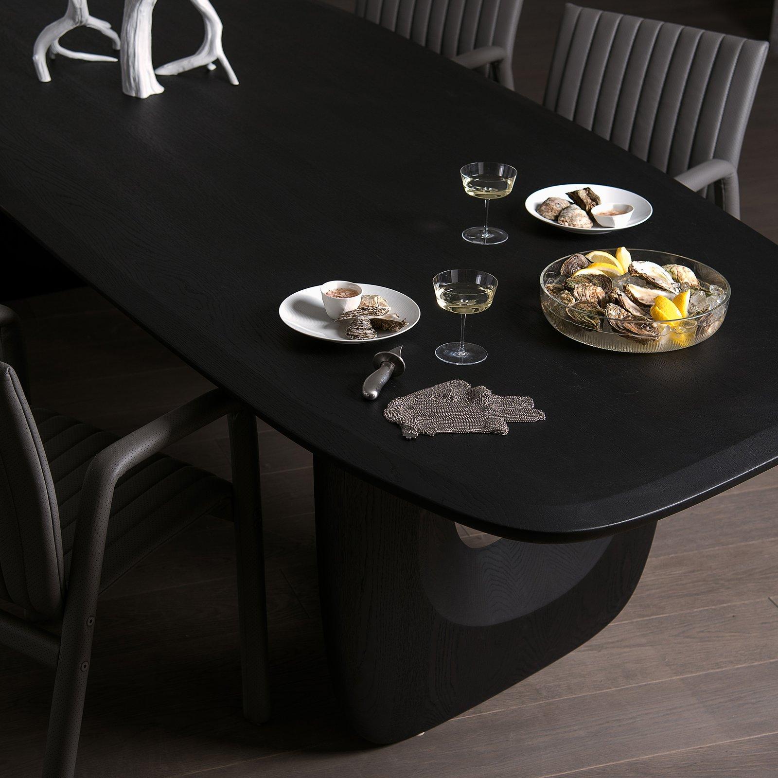 Contemporary Savignyplatz Dining Table by Sebastian Herkner in Black Pepper Oak For Sale