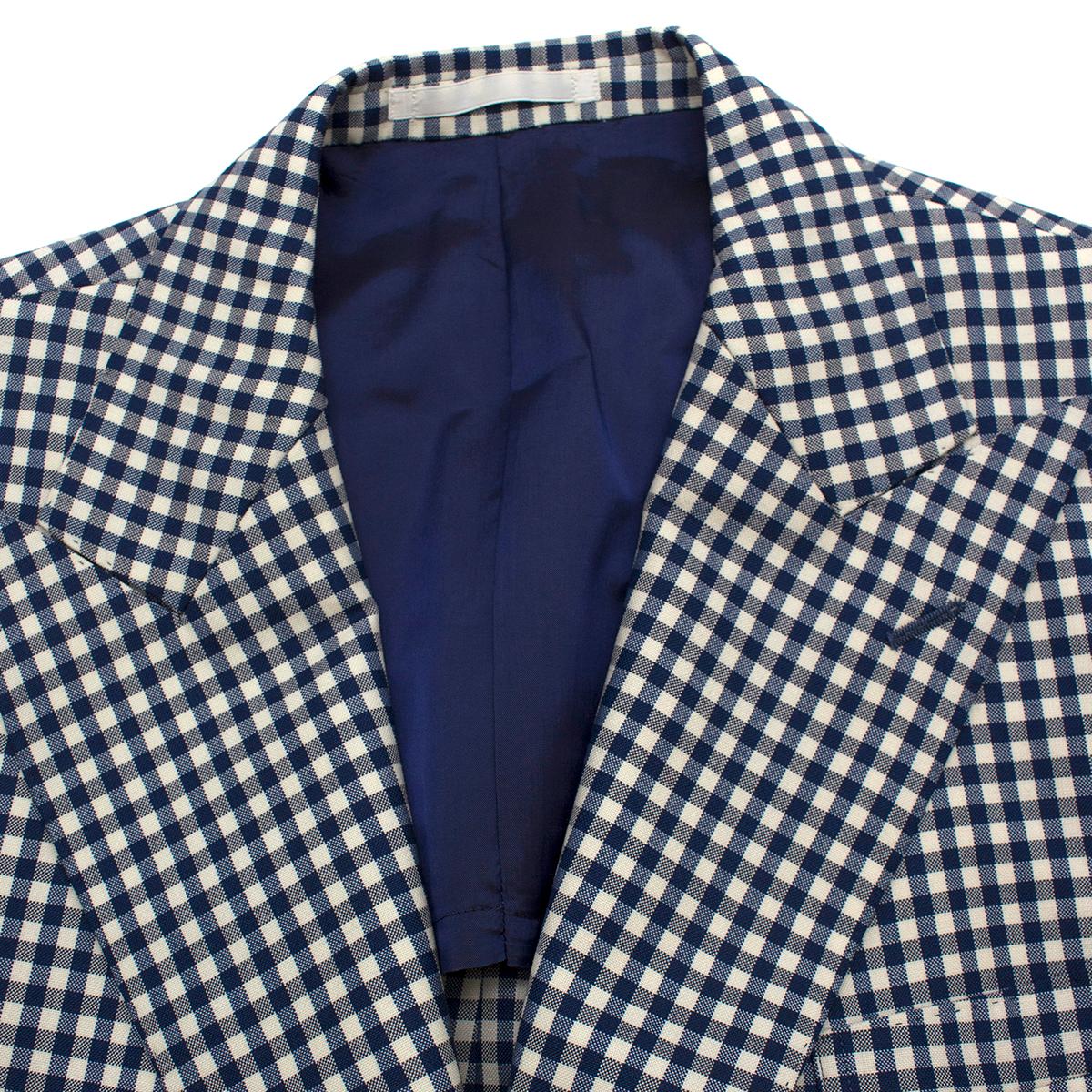 Gray Savile Clifford Bespoke Checkered Blazer Jacket estimated SIZE L For Sale