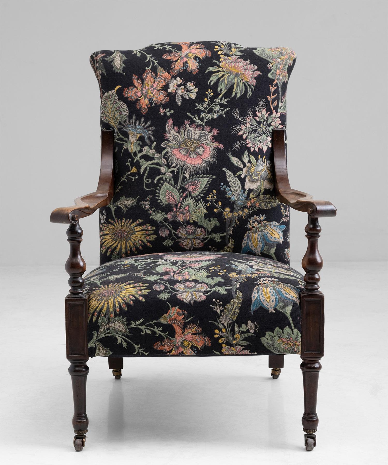 Saville Armchair in House of Hackney Jacquard Fabric, England Circa 1890 In Good Condition In Culver City, CA