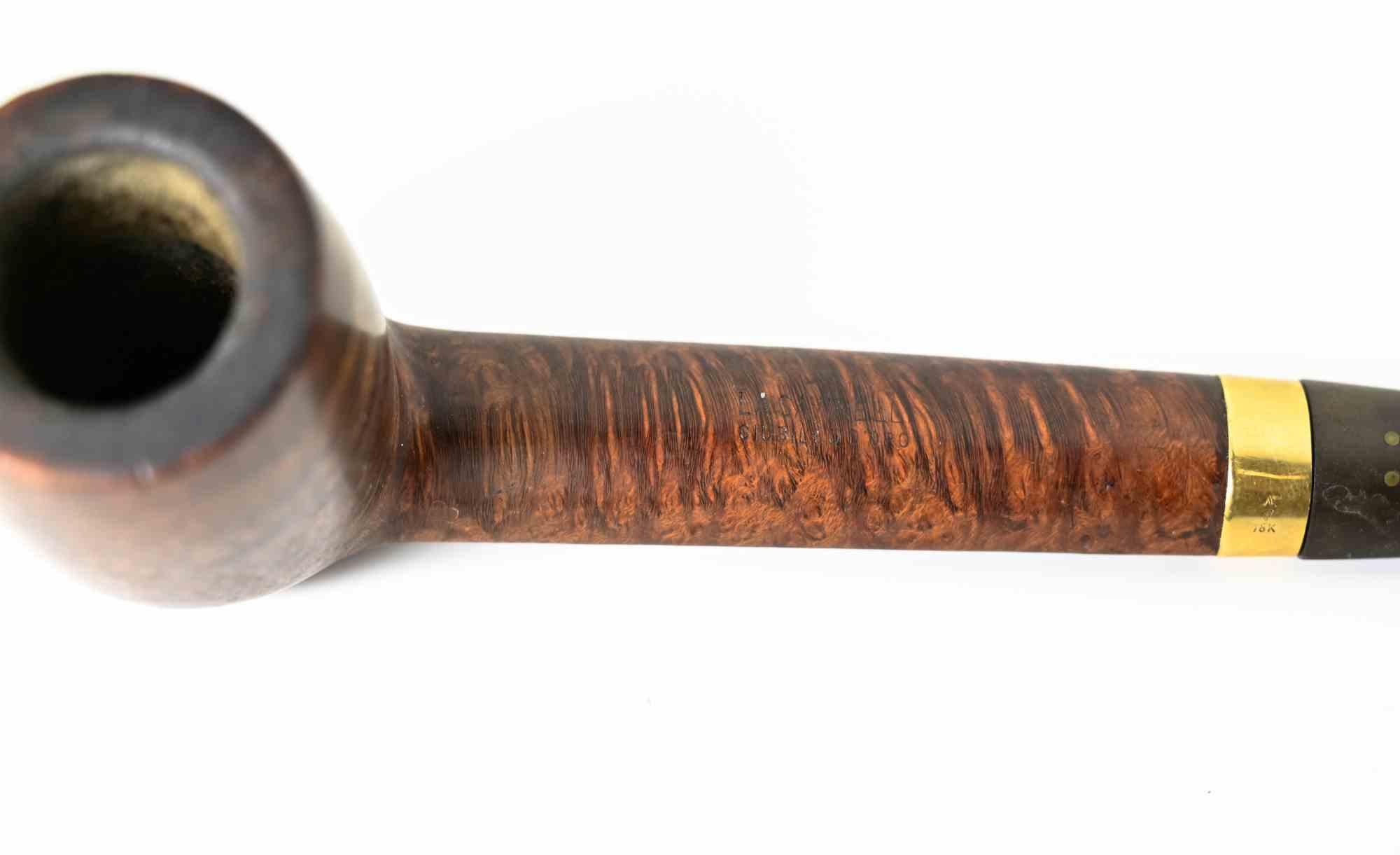 Pipa Savinelli Giubileo d'Oro con fascia in oro 10k, metà del XX secolo In condizioni buone in vendita a Roma, IT