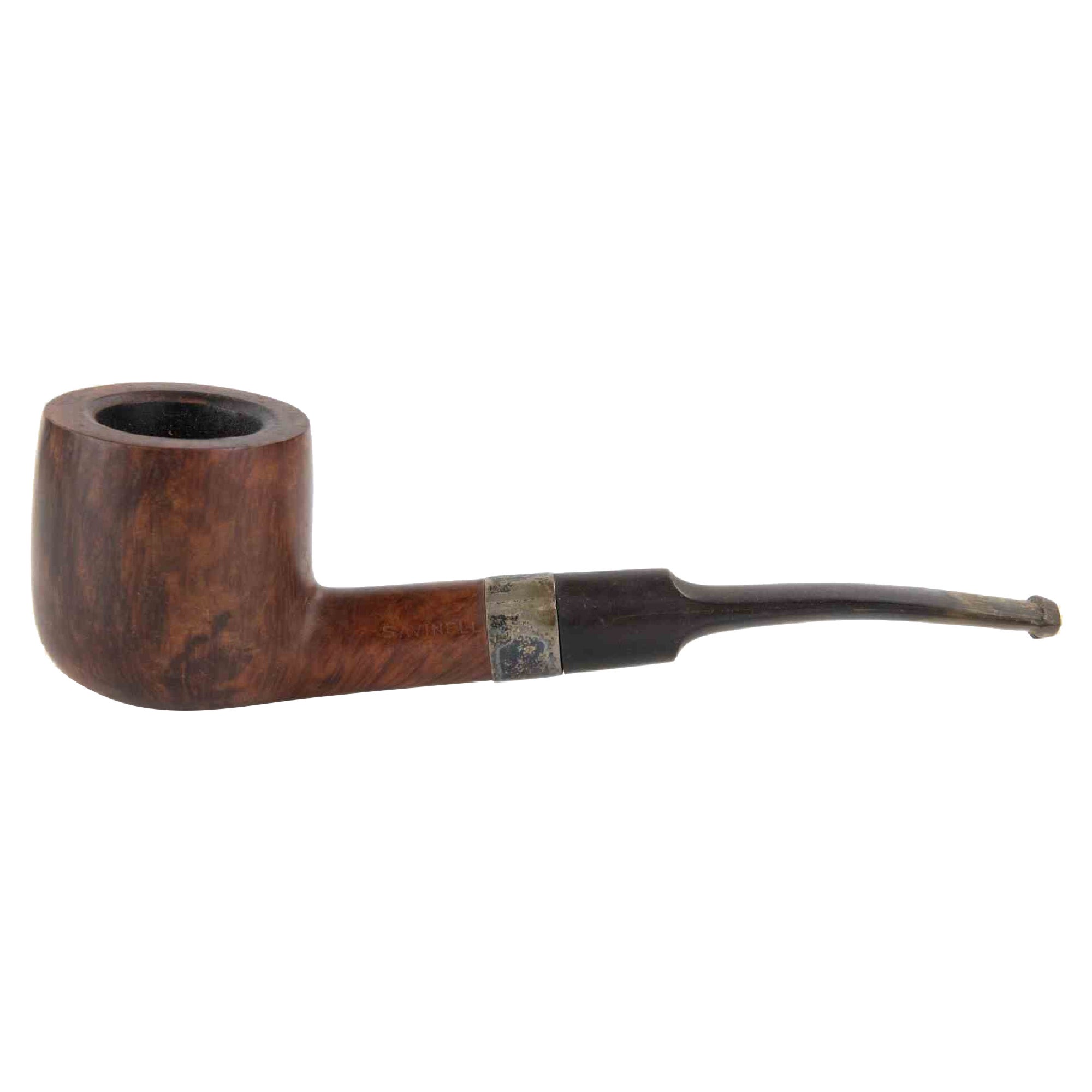 Pipa di radica Savinelli "Punto Oro" con fascia d'argento, metà del XX secolo