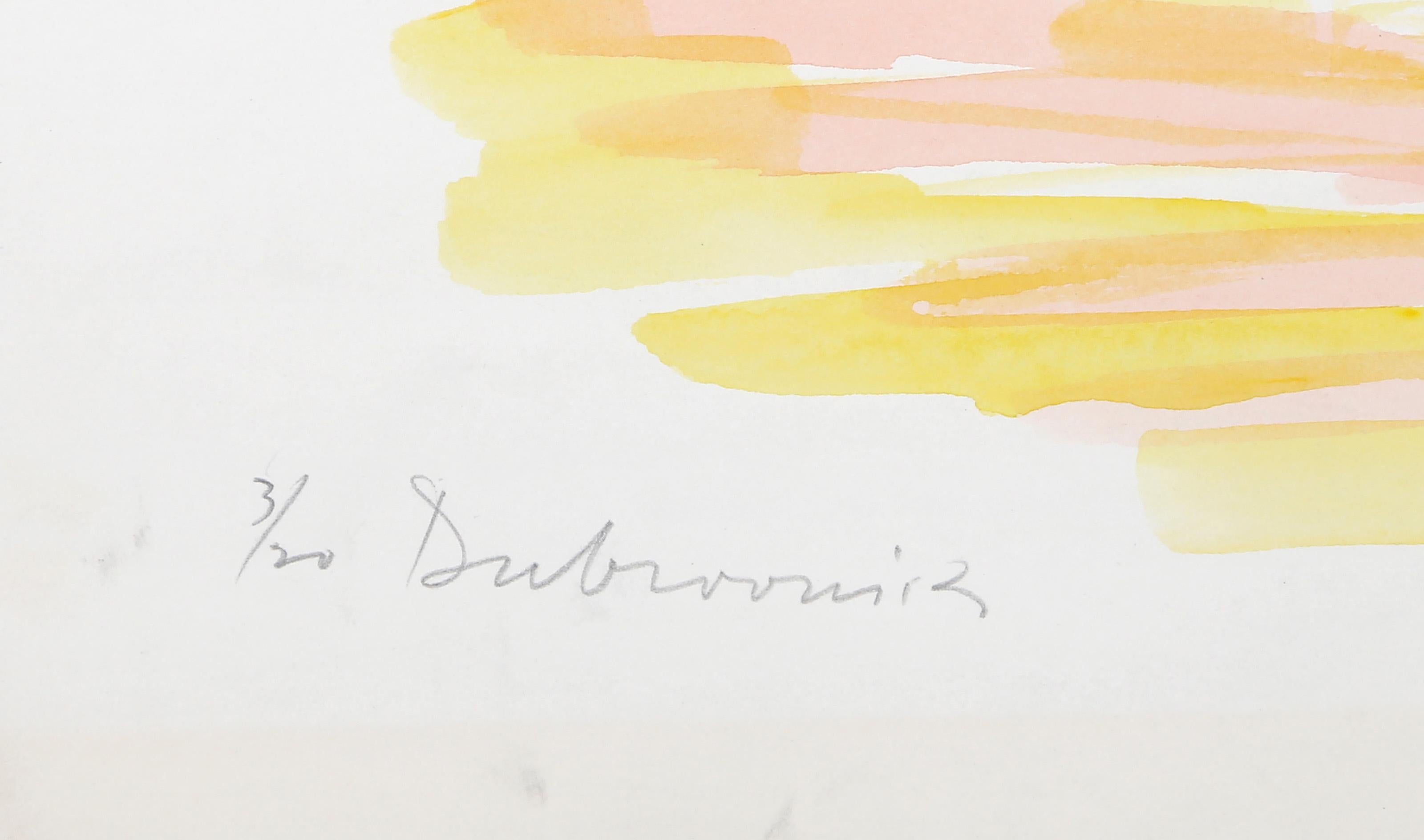 Savo RaduloviÄ‡, serbo-americano (1911 - 1991) - Dubrovnik, Medio:  Litografia colorata a mano, firmata, intitolata e numerata a matita, edizione:  3/20, Dimensione immagine:  13 x 18 pollici, Dimensioni:  17,5 x 22,5 pollici (44,45 x 57,15 cm) 