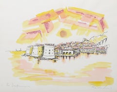 Dubrovnik, Modern Hand-Colored Lithograph by Savo Radulović