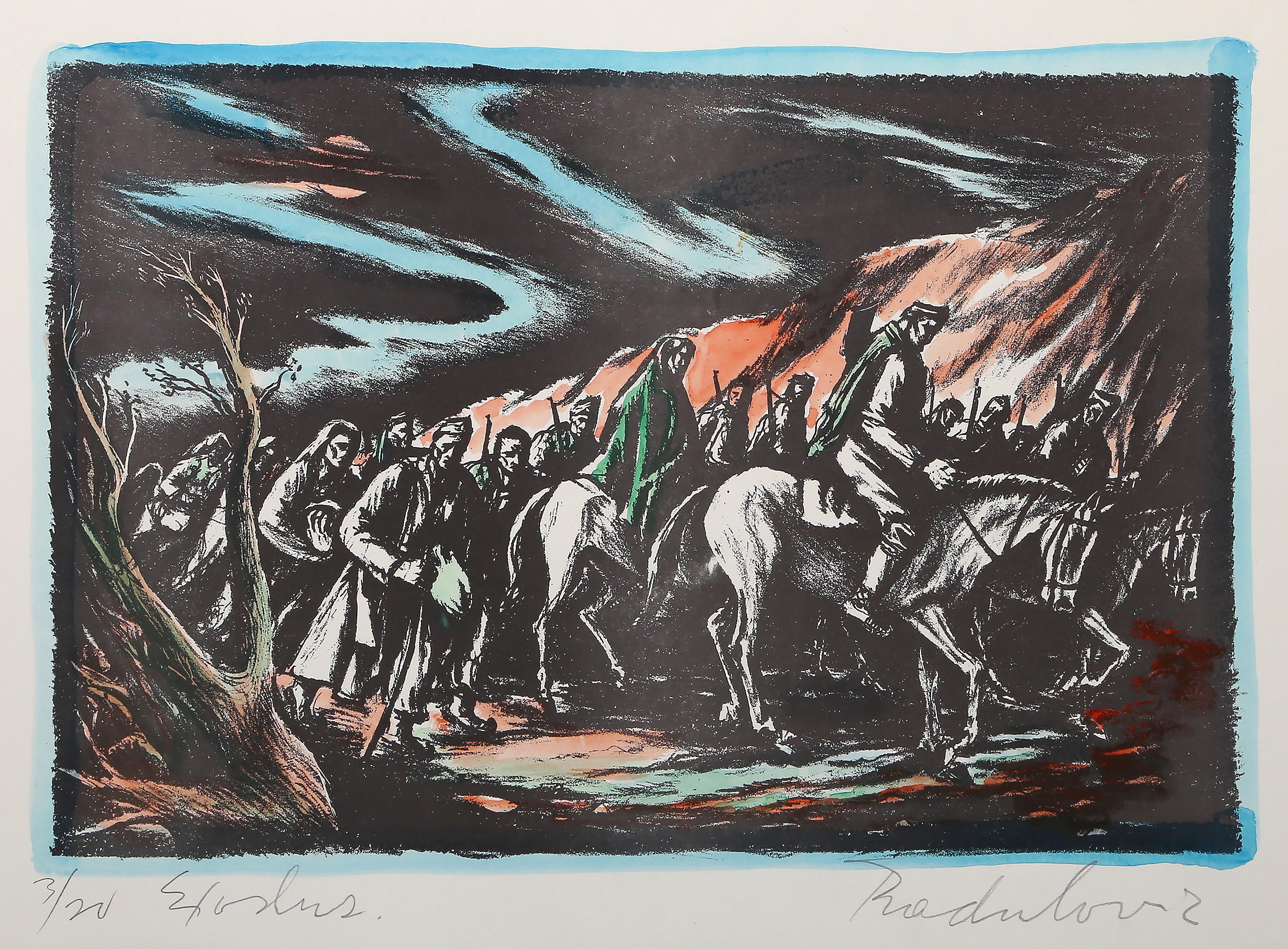 Animal Print di Savo Radulovic - Exodus, litografia moderna colorata a mano di Savo Radulović