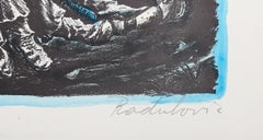 Fatiga, litografía moderna coloreada a mano por Savo Radulović