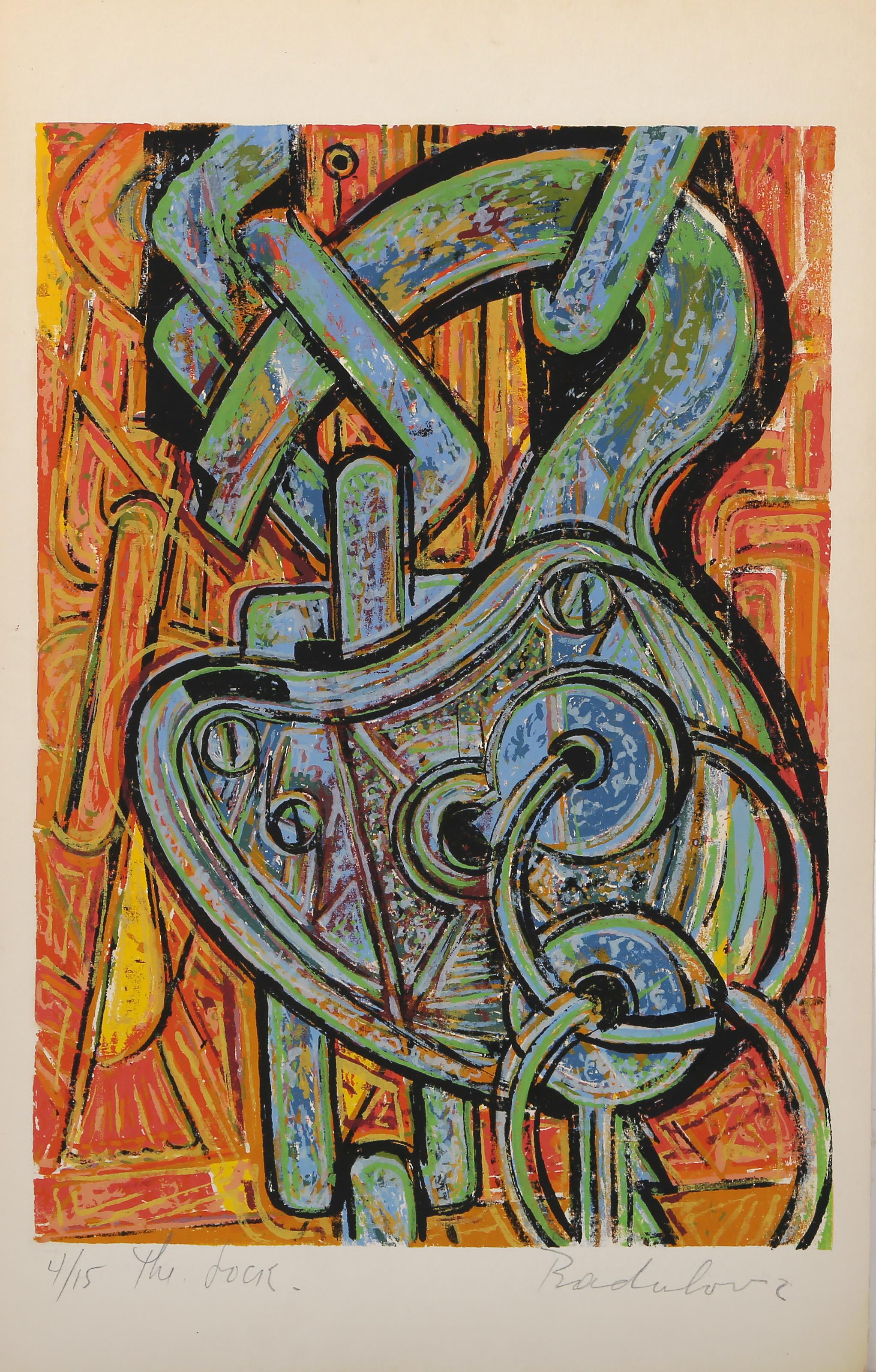 Il lucchetto, serigrafia moderna di Savo Radulović - Abstract Print Marrone di Savo Radulovic