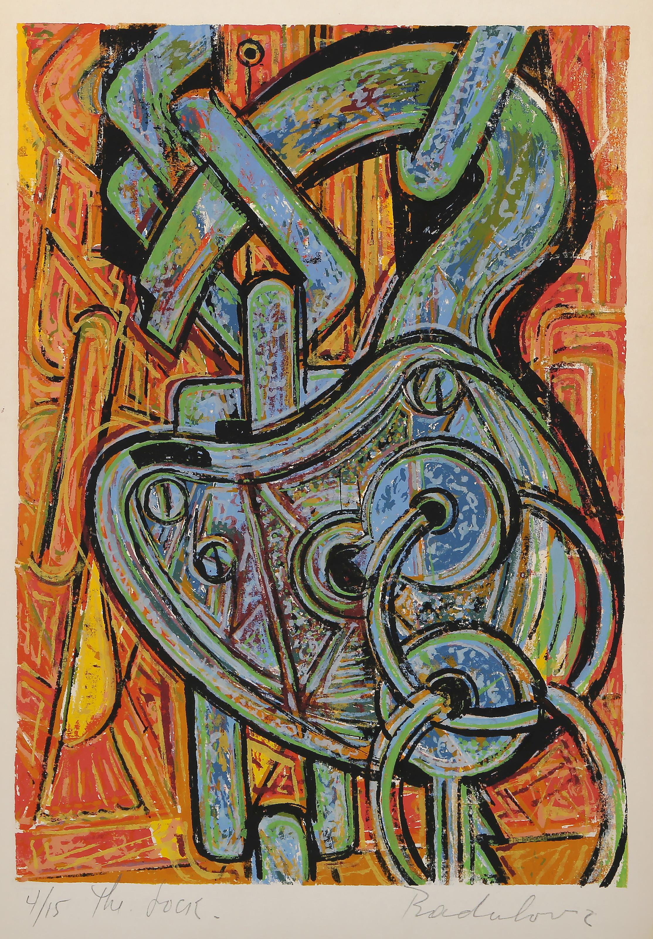 Abstract Print di Savo Radulovic - Il lucchetto, serigrafia moderna di Savo Radulović