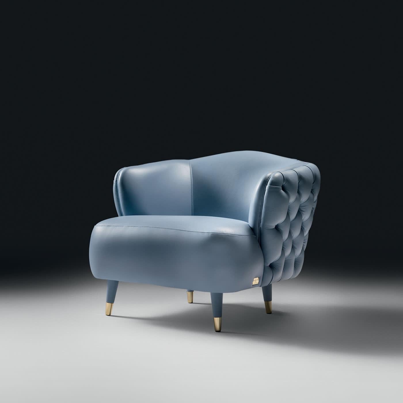 Italian Savoi Azure Lounge Chair For Sale