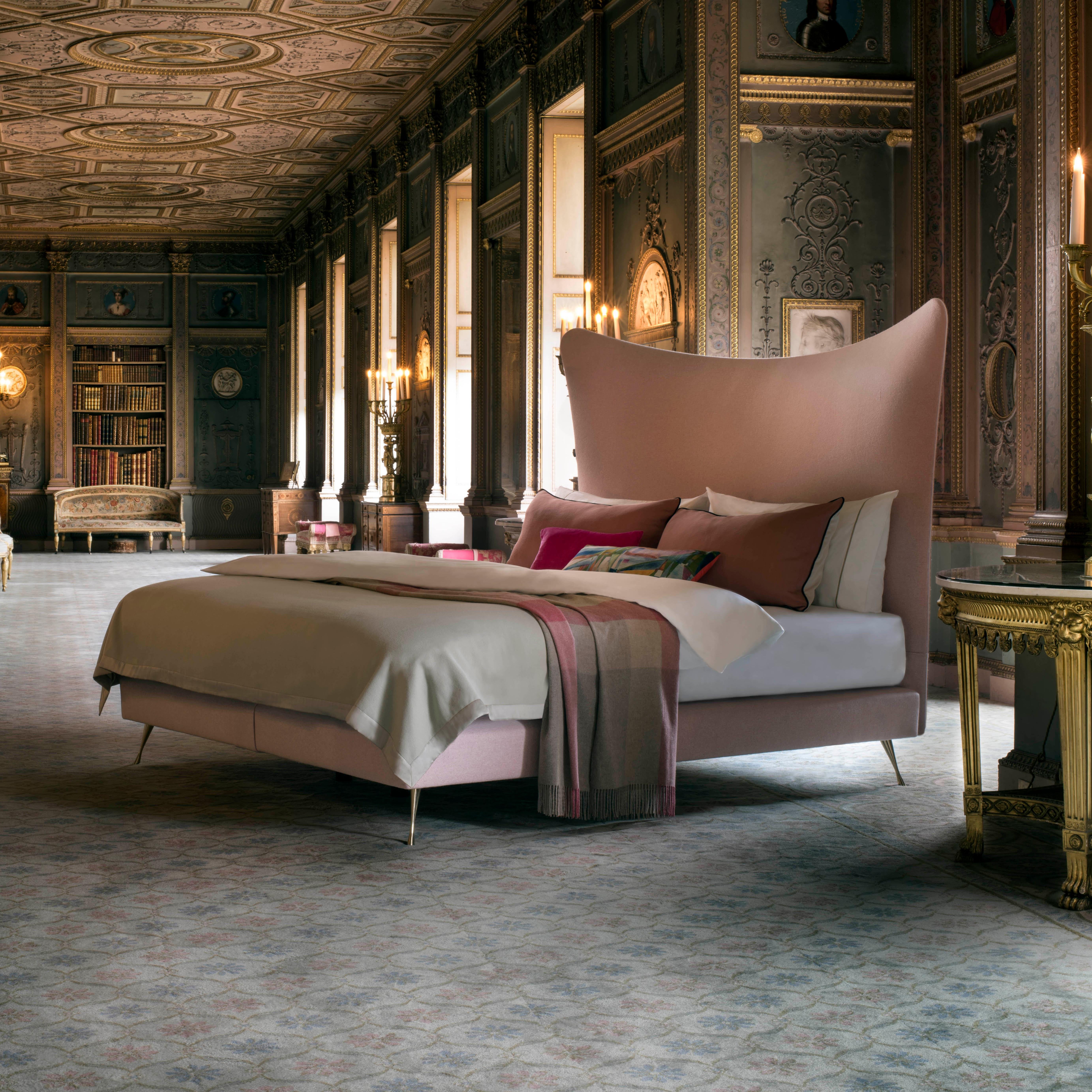 British Savoir Amelia Headboard & Nº4 Bed Set, Handcrafted, US California King Size For Sale