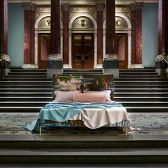 Savoir Harlech Bed with Claude Monet’s Water-Lilies, Made to Order, Queen Size