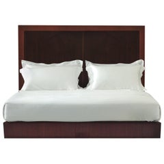 Handmade Savoir Max Bed in Velvet with a Horsehair Fabric Border, US King Size