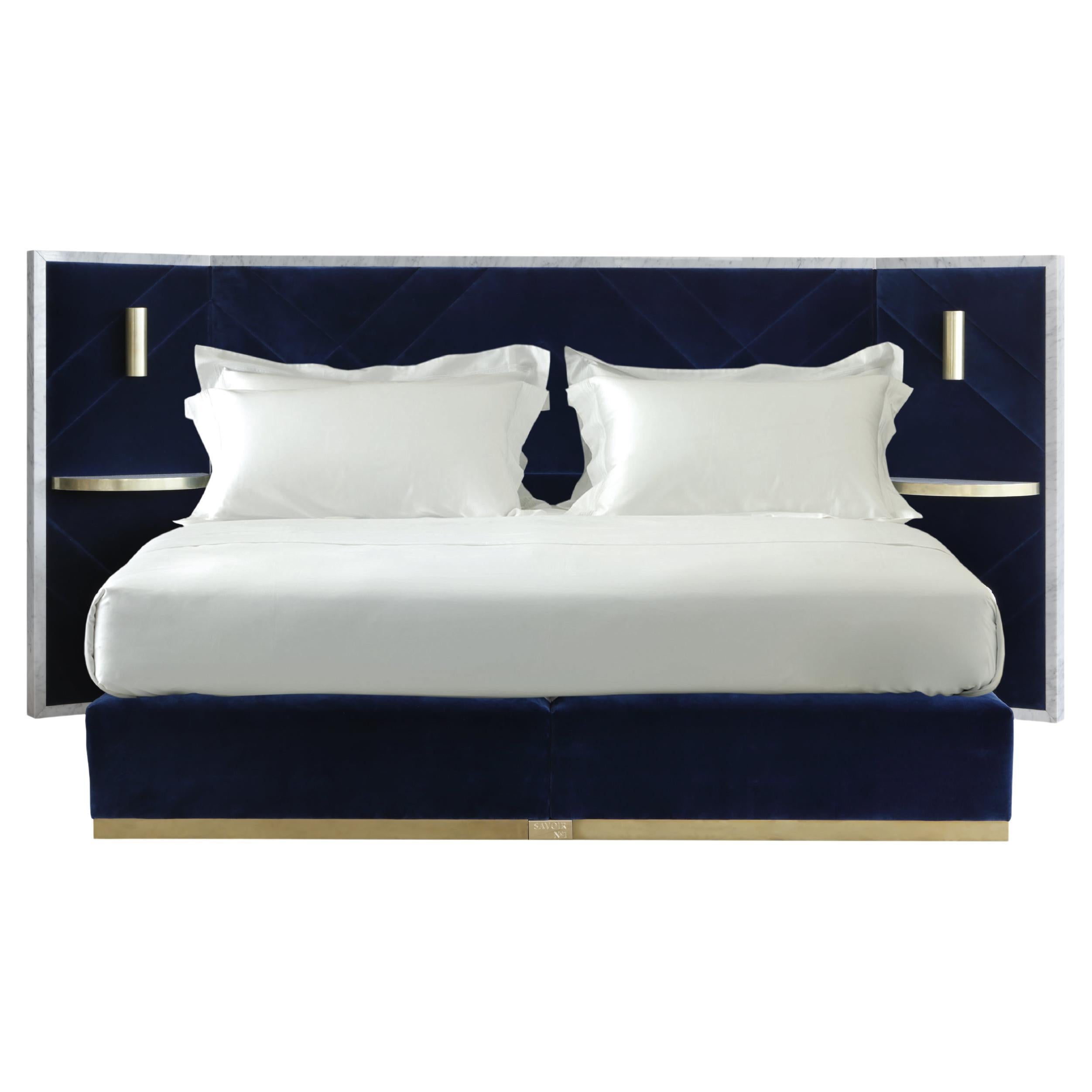 Savoir Rocco & Nº1 Bed Set, Handmade in London, US Emperor Size For Sale