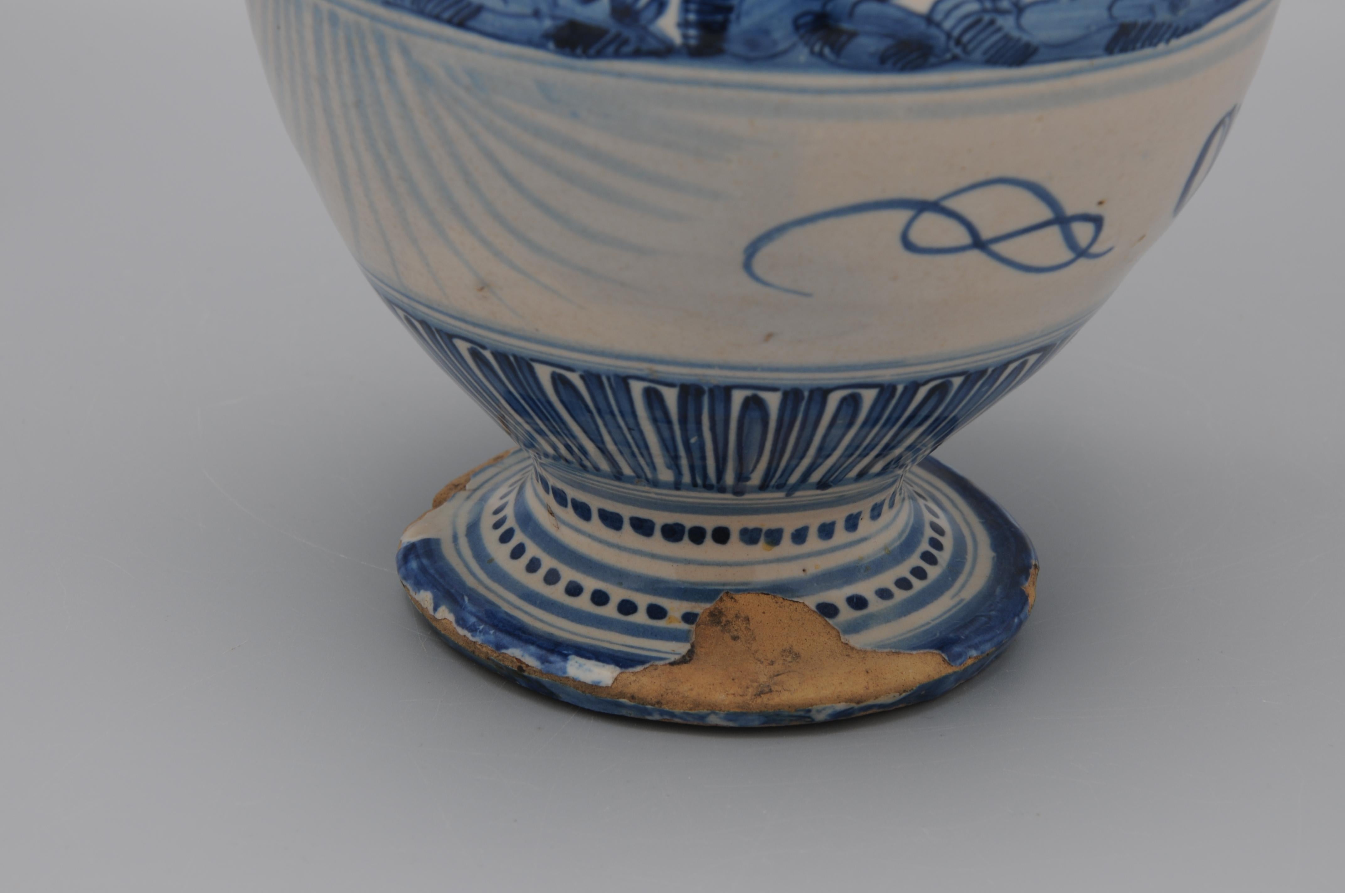 Savona - Maiolica Apothekergefäß / Weiches Drogengefäß -  17. Jahrhundert im Angebot 4