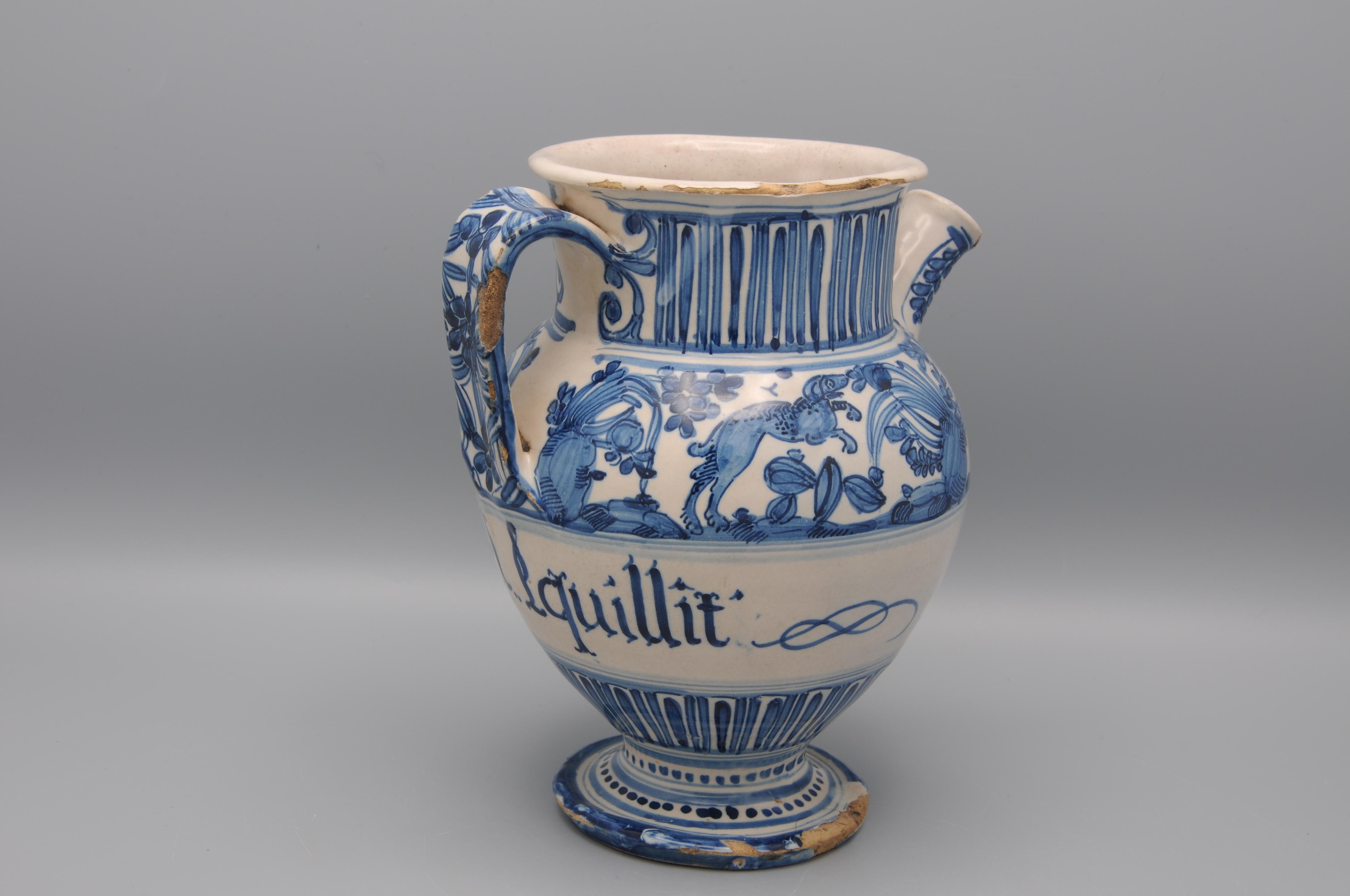 Savona - Maiolica Apothekergefäß / Weiches Drogengefäß -  17. Jahrhundert (Italienisch) im Angebot