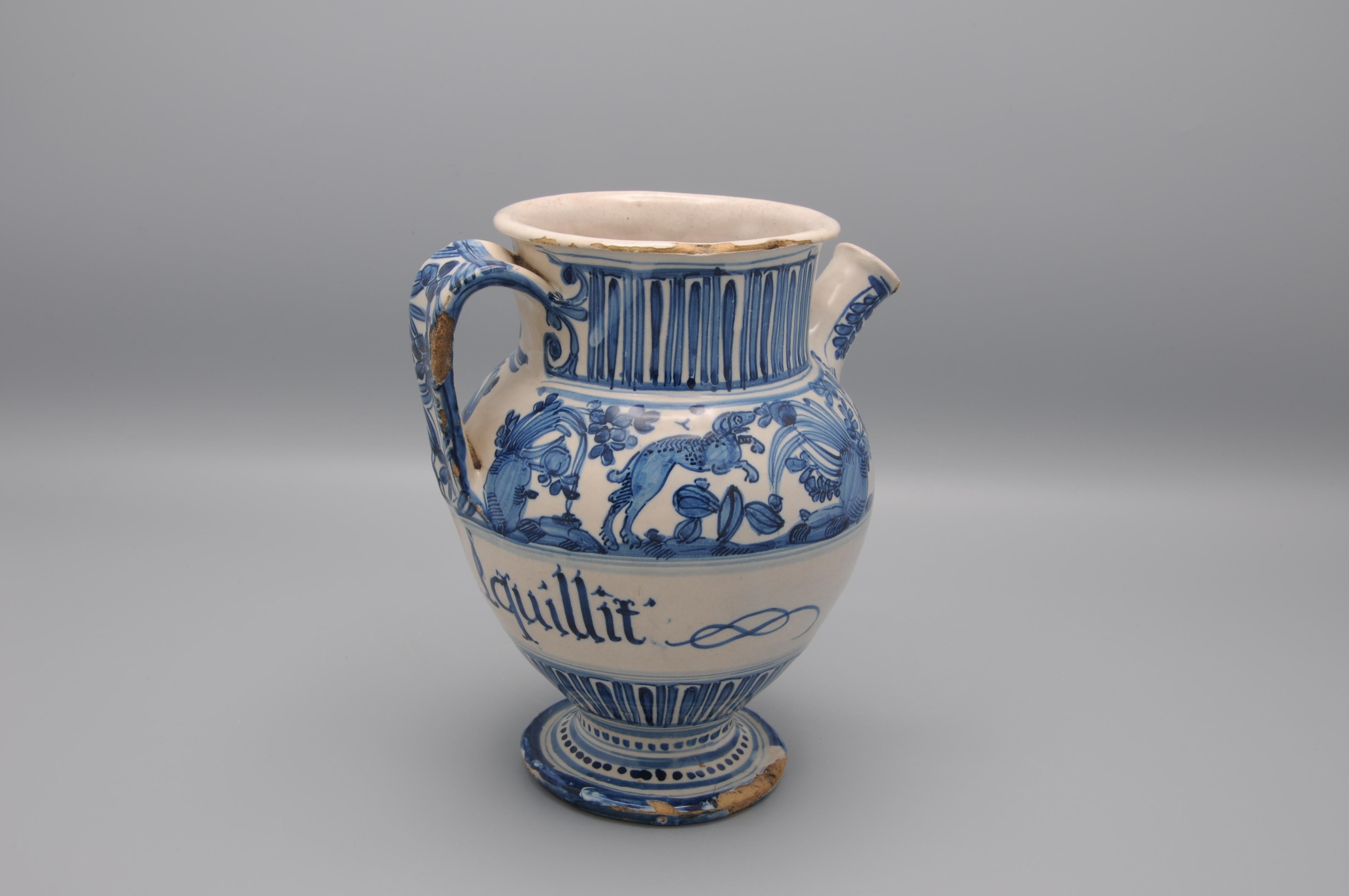 Savona - Maiolica Apothekergefäß / Weiches Drogengefäß -  17. Jahrhundert (Glasiert) im Angebot