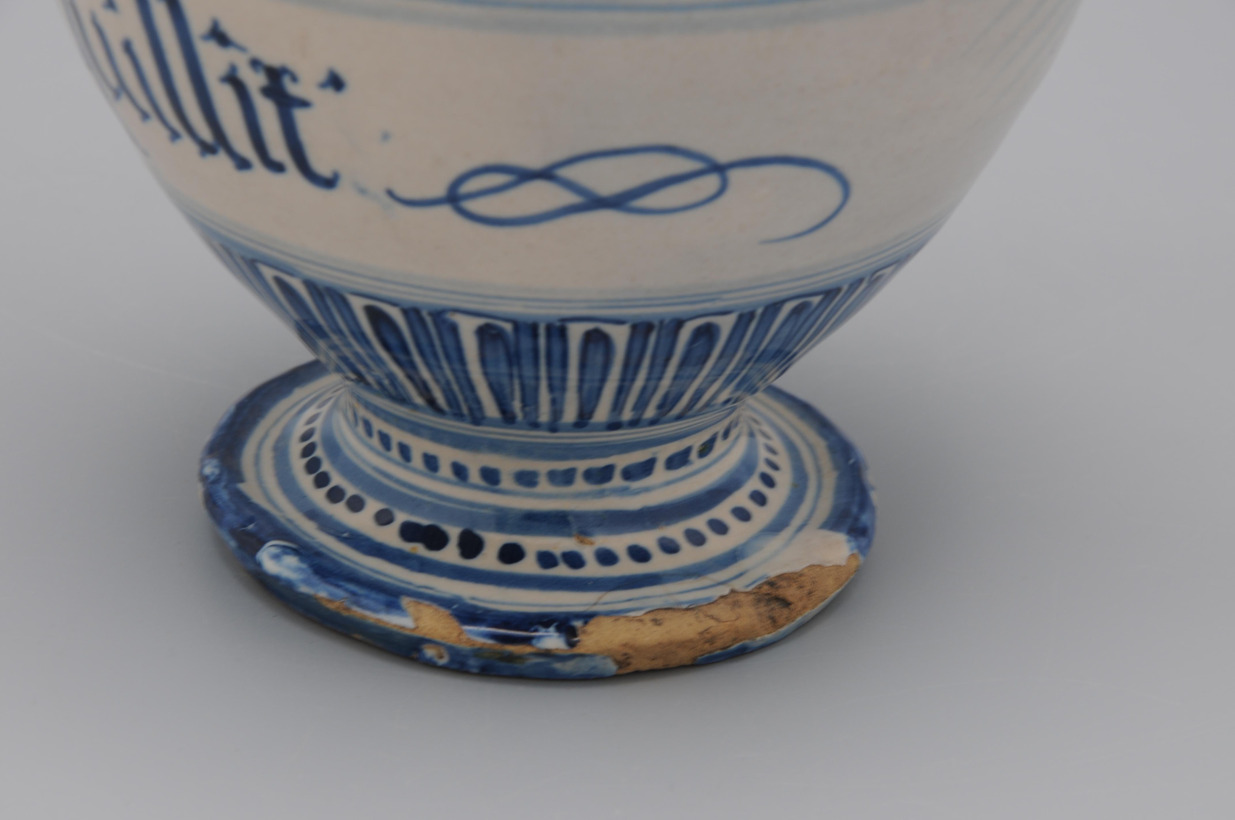 Savona - Maiolica Apothekergefäß / Weiches Drogengefäß -  17. Jahrhundert im Angebot 1