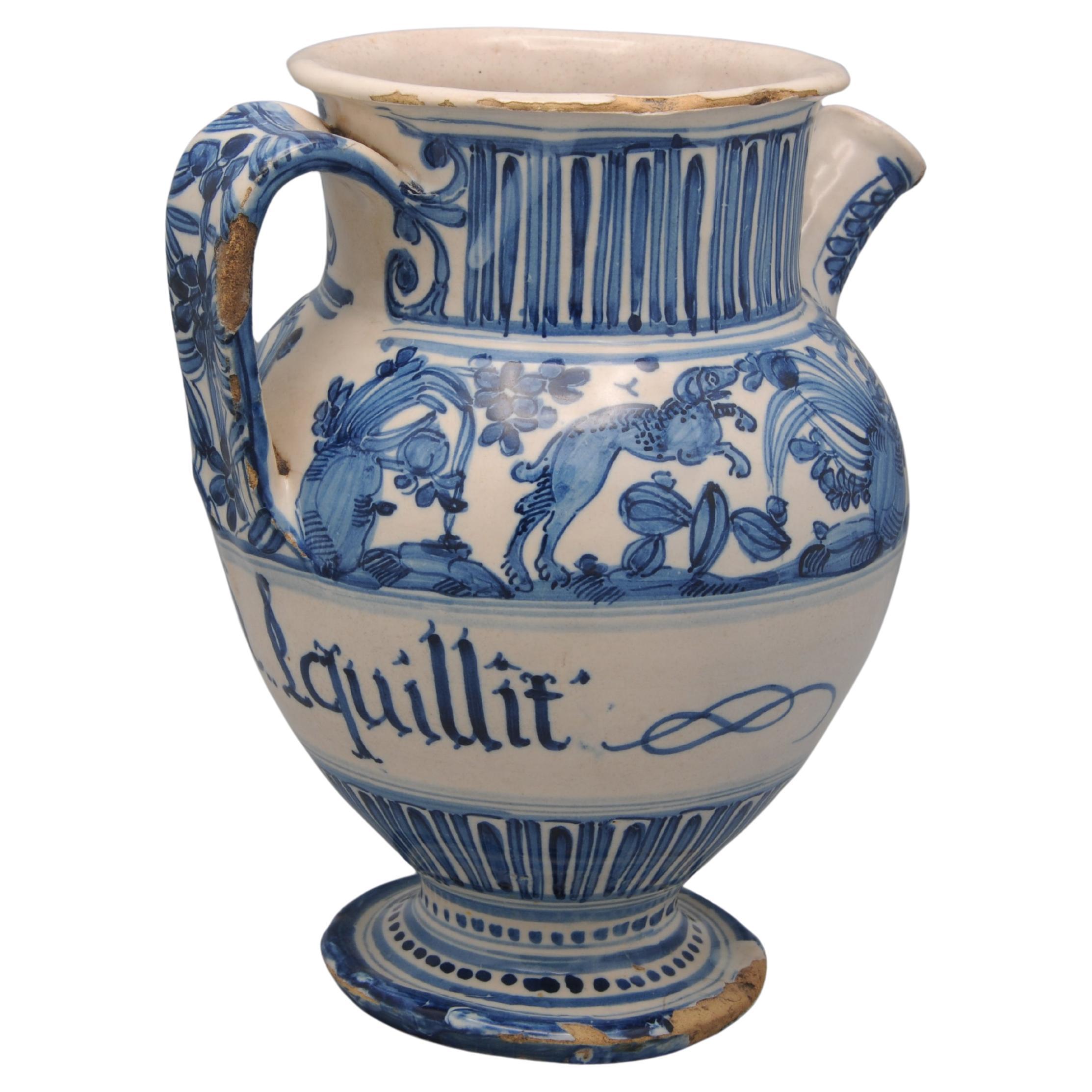 Savona - Maiolica Pharmacy Jug / Wet Drug Jar -  17th century