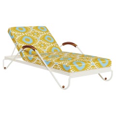 Savona Outdoor Sunbed in Lacquered Metal with Adjustable Backrest