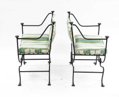 Savonarola Curule Iron and Brass Throne Chairs