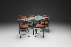 Savonarola Dining Set in Wrought Iron, Italy 1960s