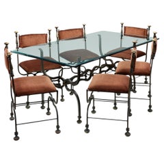 Savonarola Dining Set in Wrought Iron, Italy 1960s