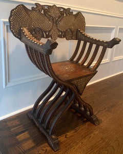 Savonarola Folding Chair with Inlays British India