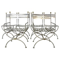 Savonarola Style Steel Dining Chairs