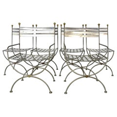 Savonarola Style Steel Dining Chairs