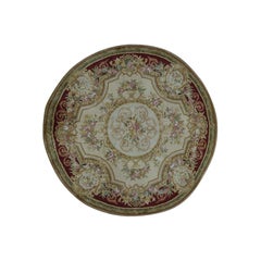 Savonnerie Round Louis Phillippe Design Thick and Plush Rug