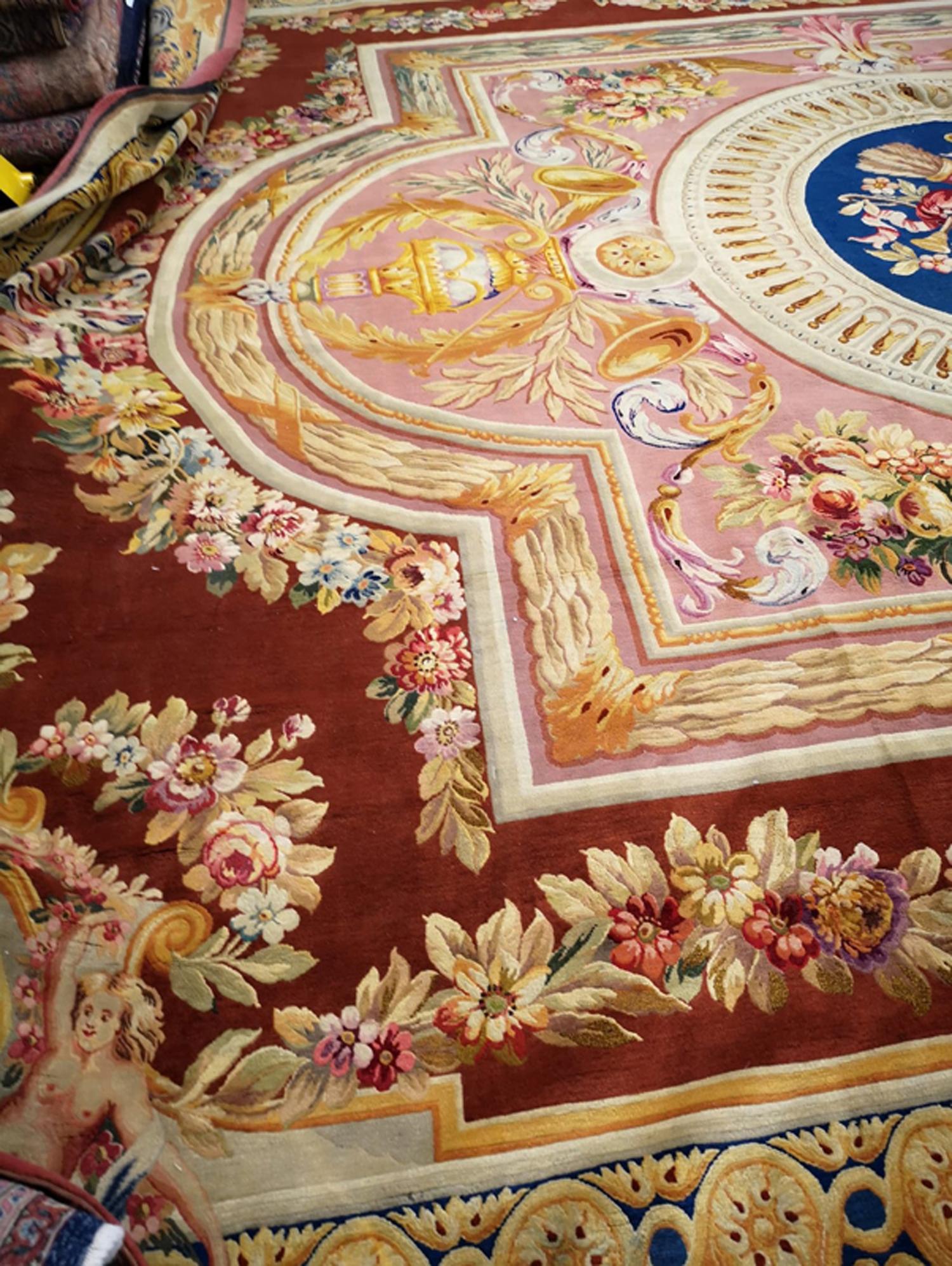Savonnerie Rug Royal Design French Antique Palace Piece, 19th Century For Sale 6