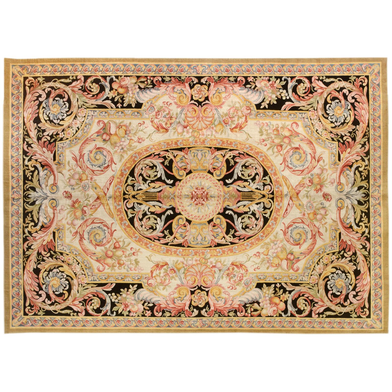 Chinese Savonnerie Style Wool Area Rug