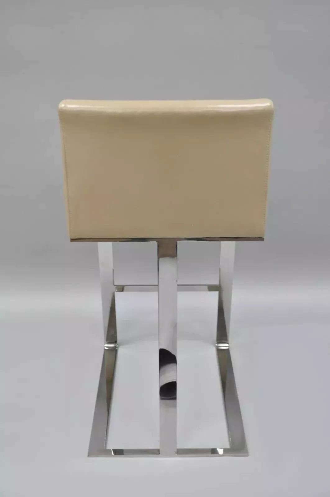 Savor Royce Metall Chrom Barhocker Caress Taupe Leder Century Furniture F (Unbekannt) im Angebot