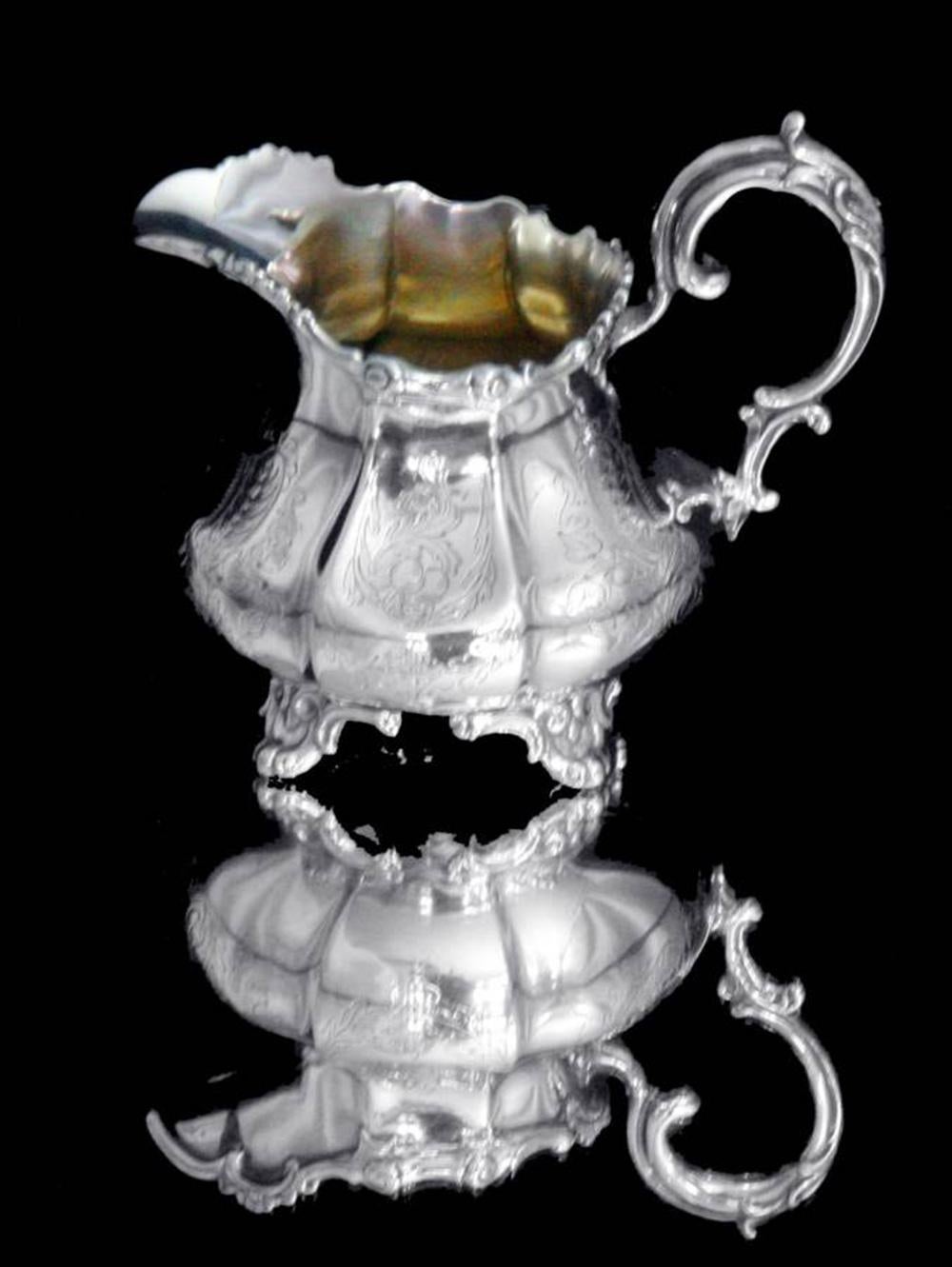 SAVORY And Sons - 9pc. 19th Century Victorian (British) Sterling Silver Tea Set  For Sale 7