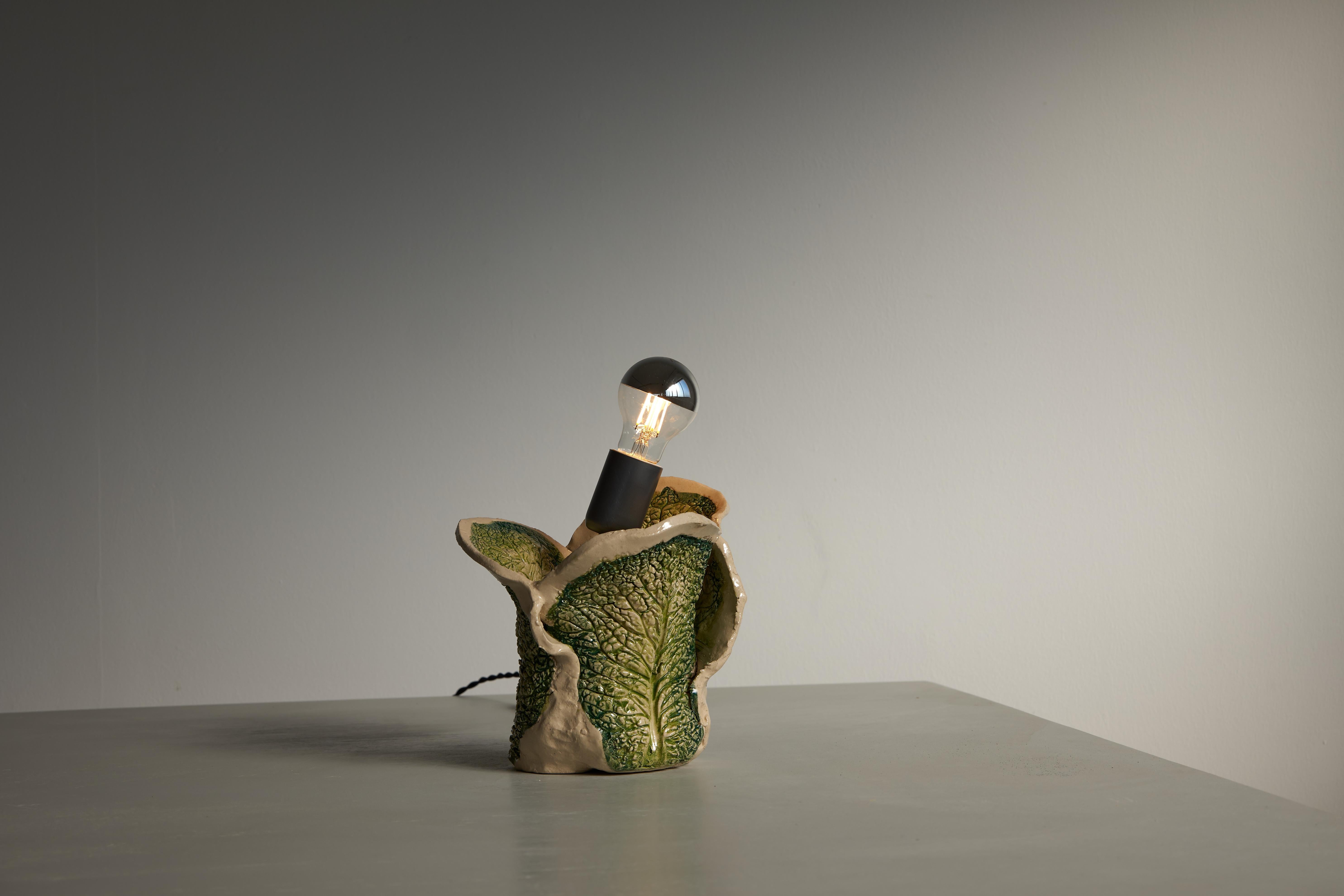 Post-Modern Savoy Cabbage Fossil Lamp by Jenna Basso Pietrobon For Sale