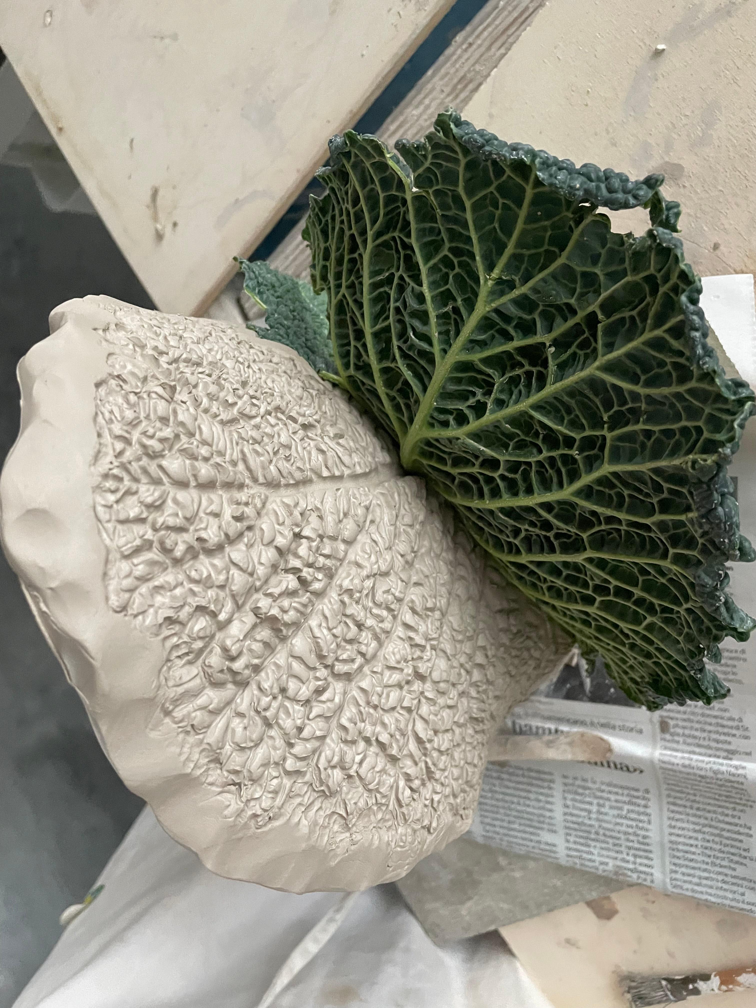Hand-Crafted Savoy Cabbage Fossil Lamp by Jenna Basso Pietrobon For Sale