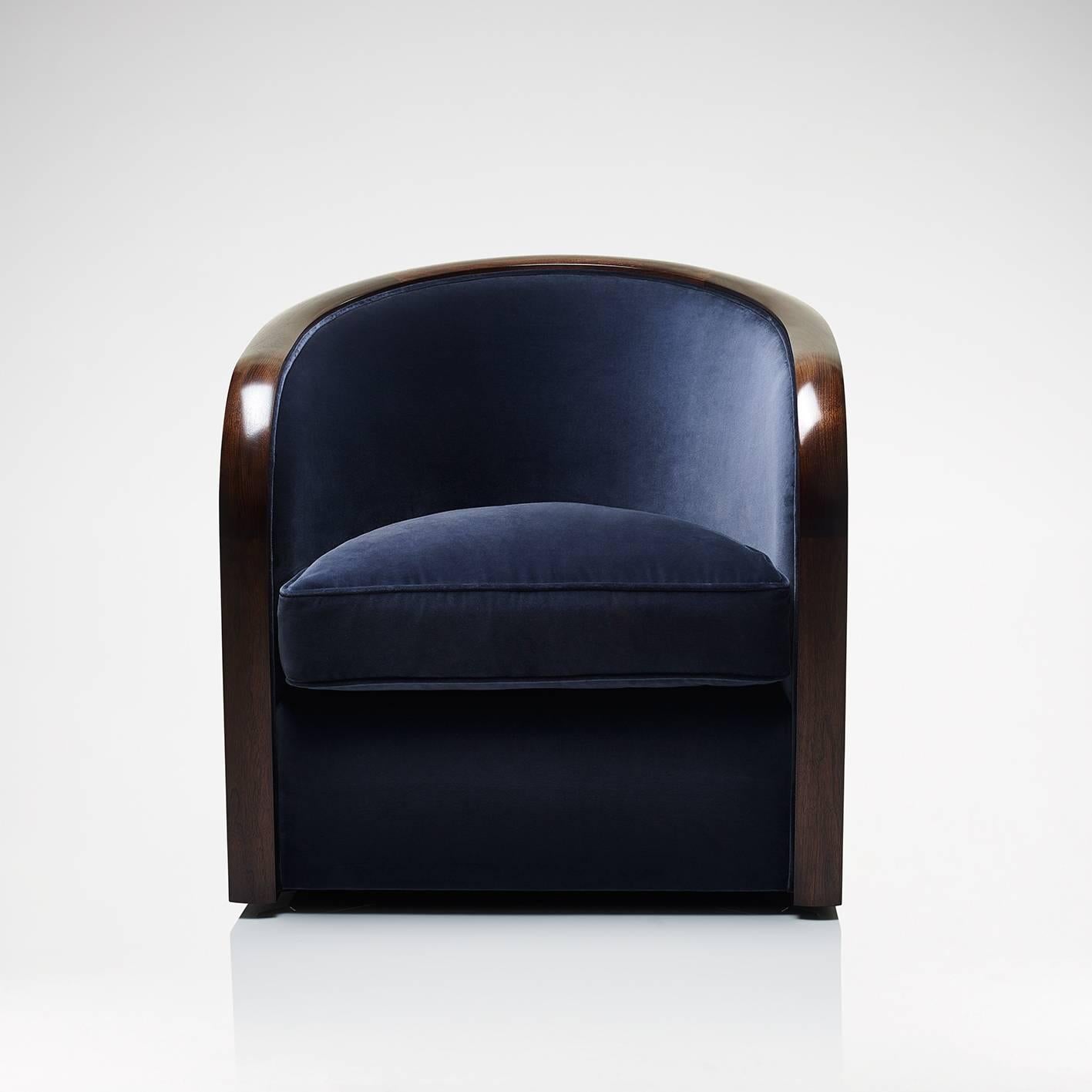 The Savoy rotating tub chair is handcrafted in our British workshops using traditional methods. Classically made, the chair has hand-tied springs with a sprung cane edge. The foam core is wrapped in duck feather and down to allow extra bounce and