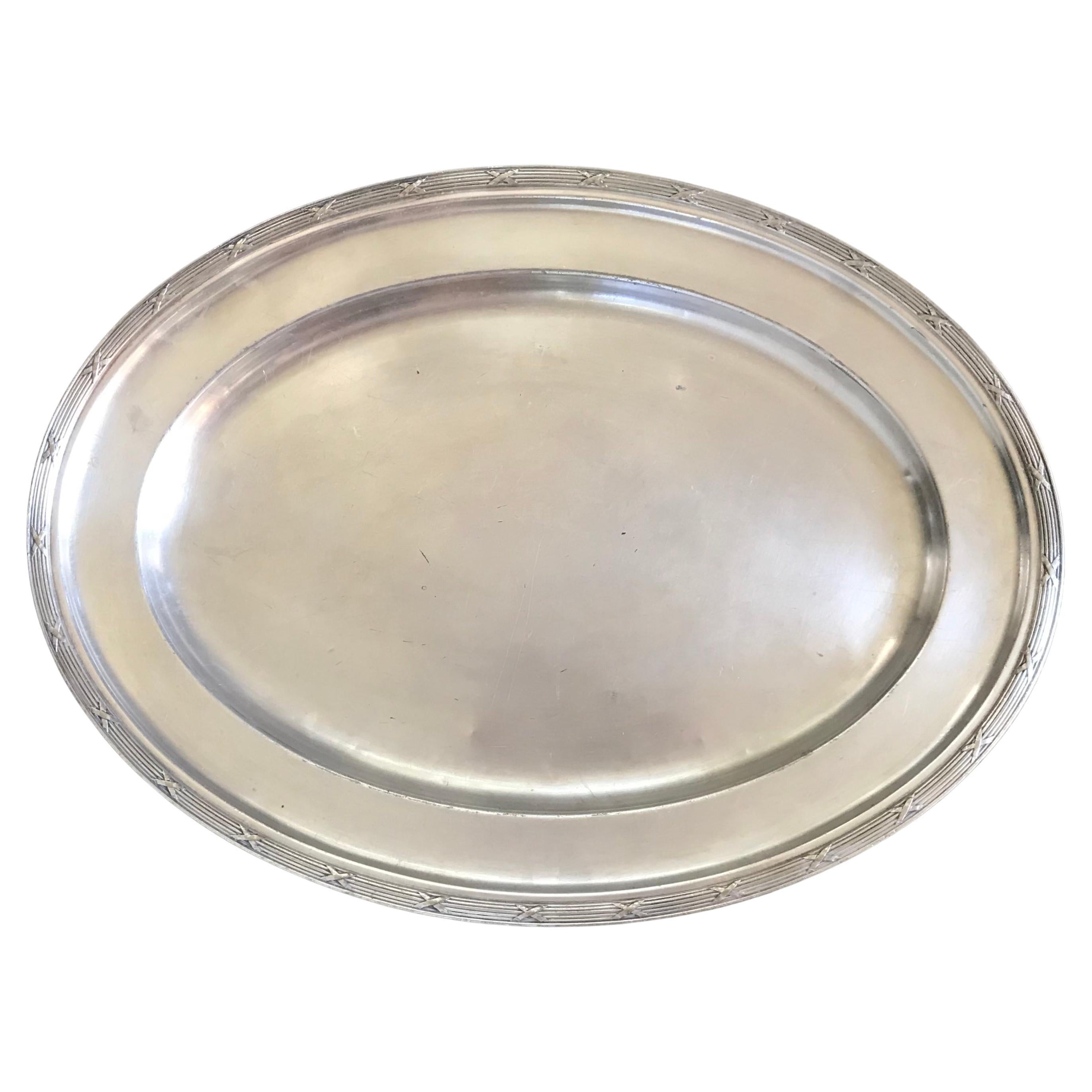 Savoy Plaza Large Silver Tray For Sale