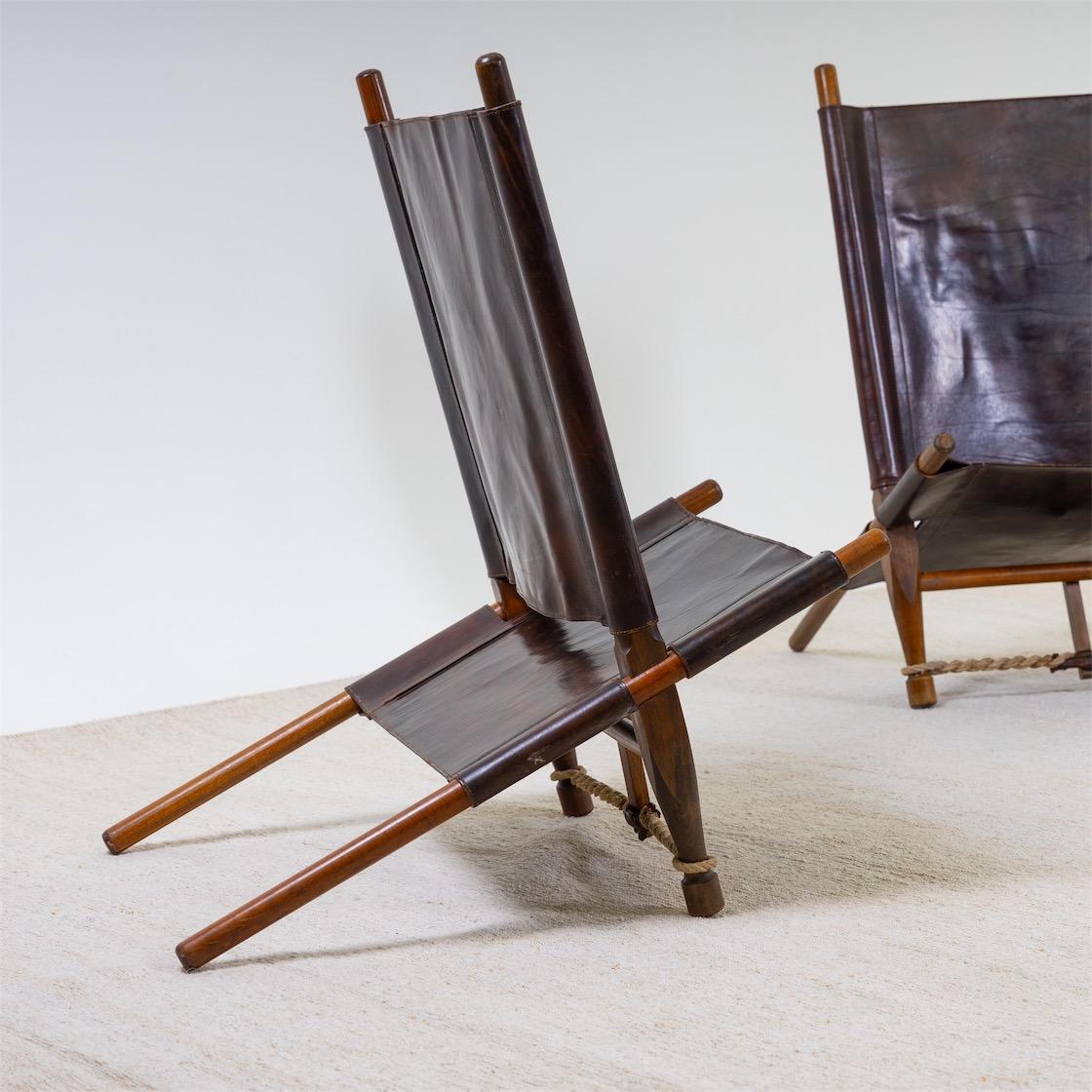 Mid-Century Modern Saw Lounge Chairs by Ole Gjerlov-Knudsen for Cado, Denmark, 1958